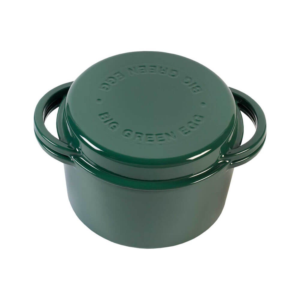 117045 Казан круглий чугунный Big Green Egg, зеленый