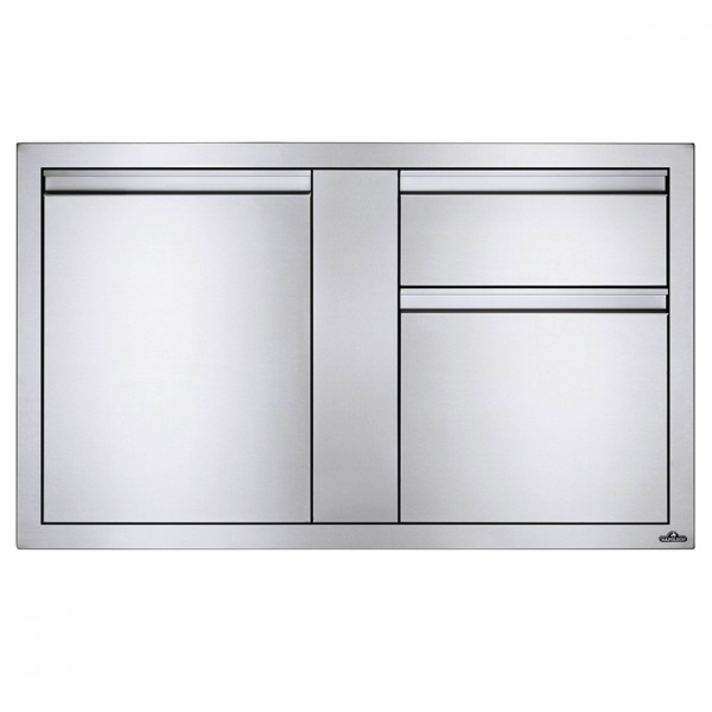 BI-4224-1D1W Встраиваемый элемент с выдвижным ящиком, отсеком для мусора и отсеком с дверью, большой 107х61 см