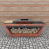 QN91069 Стіл-тумба з колесами Quadro Premium коричнева, із системою водопостачання